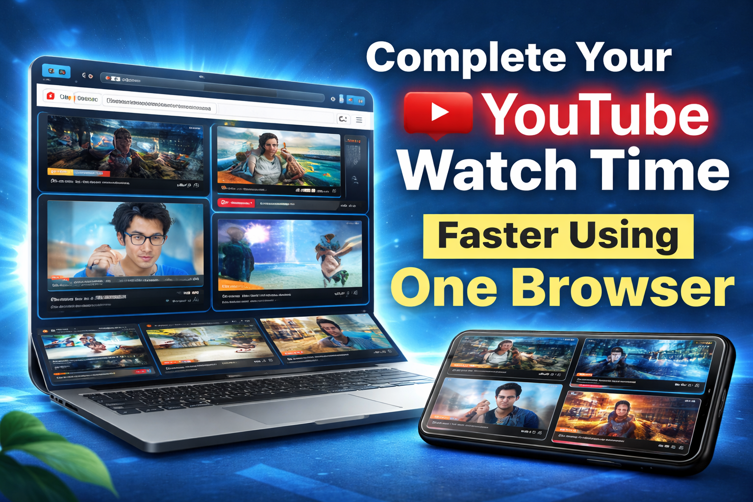 Complete Your YouTube Watch Time Faster Using One Browser
